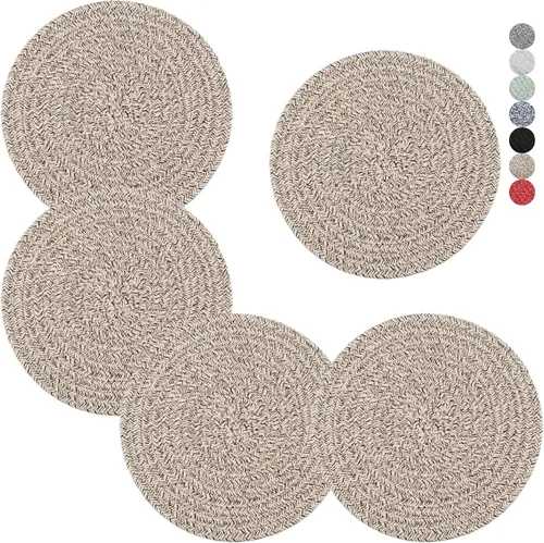 Vista 14 de Salvamanteles para platos calientes, ollas y sartenes, almohadillas calientes de 8 pulgadas, 5 piezas, soportes para ollas para cocina, tapete