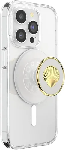 Vista 16 de PopSockets PopTop, agarre adhesivo para teléfono con parte superior intercambiable, esmalte - trébol oro rosa