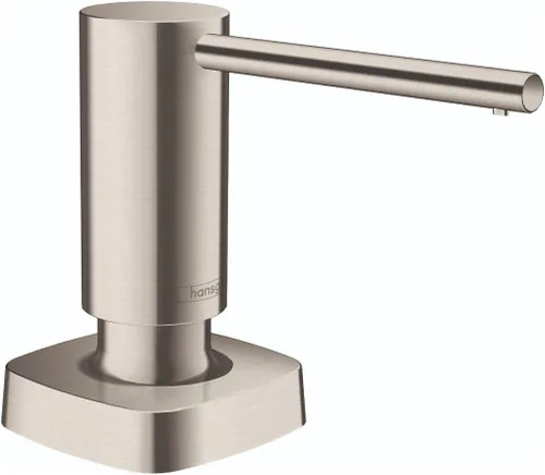 Vista 2 de hansgrohe Dispensador de jabón para fregadero de baño y cocina, Metris de 4 pulgadas, dispensador de jabón moderno en cromo, 40468001