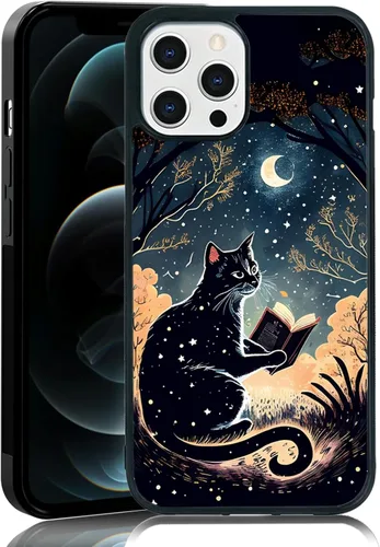 Vista 10 de Elegante funda de teléfono con diseño de gato Marie compatible con iPhone 11, funda de encaje dorado para iPhone, a prueba de golpes, rosa fucsia