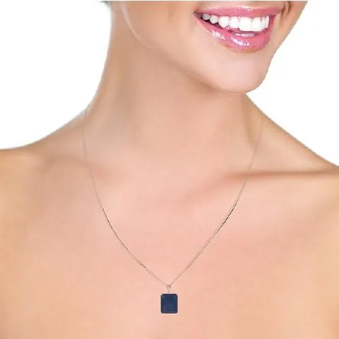 Vista 2 de Galaxy Gold GG Collar con colgante de zafiro octágono auténtico de oro de 14 quilates
