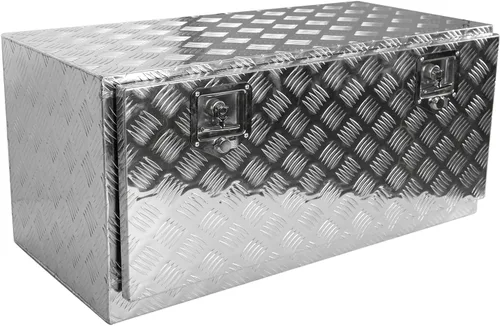 Vista 13 de confote Caja de herramientas chapada en aluminio resistente de 18 x 17 x 18 pulgadas, caja de herramientas para debajo de la carrocería, caja