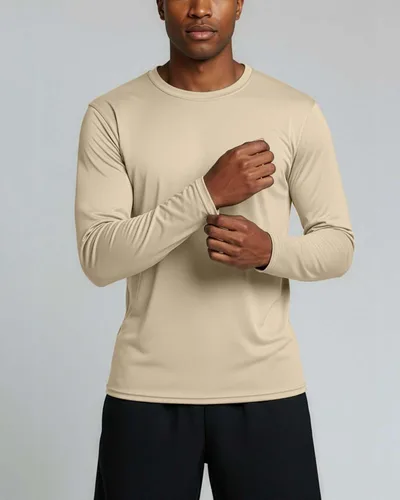 Vista 32 de Real Essentials Paquete de 4 unidades: camiseta de manga larga para hombre Dry Fit, disipa la humedad, protección solar FPU 50+ contra rayos