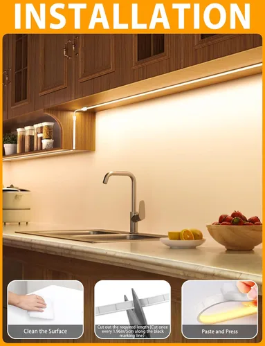 Vista 9 de Lamomo COB - Tira de luces LED Pro, 9.84 pies, color blanco cálido, regulable, autoadhesiva, con control remoto, flexible, cortable, impermeable