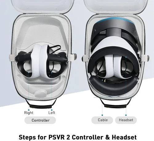 Vista 7 de igrl Carrying Case for PSVR2, Hard Shell Case Bag Compatible with PlayStation5 VR2 Headsets and Touch Controllers Accessories, Included PS VR2 Lens