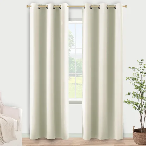 Vista 121 de KOUFALL Cortinas de Baño Aqua para Ventana, Juego de 2 Paneles Decoración Costera Cortinas Cortas Opacas para Ventana Pequeña de Cocina Puerta