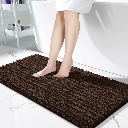 Vista 38 de Yimobra Alfombras de Baño Antideslizantes Lavables - Alfombra de Baño de Chenilla Ultra Suave Absorbente, Alfombra Peluda de Secado Rápido para Negro