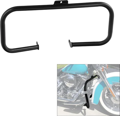 Vista 2 de XMT-MOTO Protector de motor delantero Highway Crash Ba Fit para Harley Davidson Softail FL 2000-2017 Modelos Negro Brillante