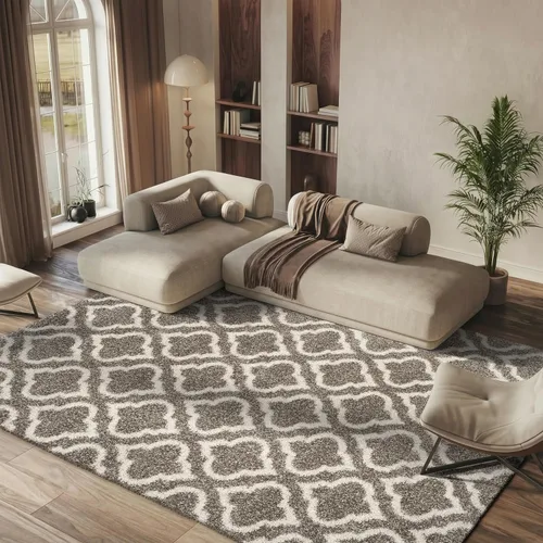 Vista 32 de SAFAVIEH Hudson Shag Collection - Alfombra decorativa de 2 x 3 pies, diseño marroquí, color gris y marfil, no desprende pelusa y de fácil cuidado, 2
