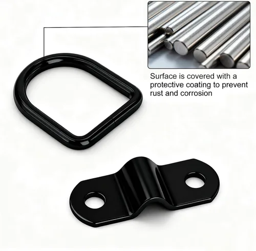 Vista 4 de Anclajes de anillos en D de 1/4" para amarre, ancla de remolque resistente, anillos de amarre de 2400 lbs de capacidad, para remolque, cama