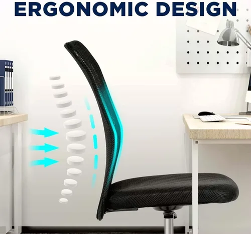 Vista 6 de HHS Silla ergonómica de oficina, silla de escritorio barata, silla de computadora de malla, soporte de espalda, moderna silla giratoria ejecutiva
