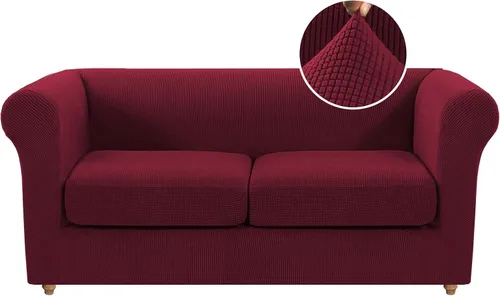 Vista 9 de Funda para silla Chesterfield de 2 piezas para sofá de 1 cojín, fundas para silla de brazo alto, 1 asiento, alta elasticidad, lavable, protector
