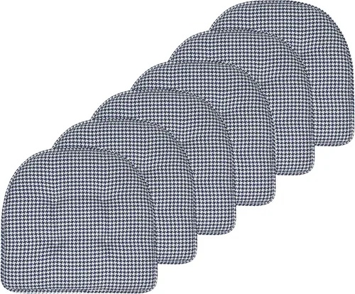 Vista 58 de Sweet Home Collection - Cojín de asiento de espuma viscoelástica y respaldo de caucho antideslizante con capitoné para silla, cojín en U, 17x16 Gris