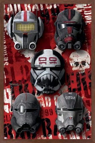 Vista 16 de Trends International Star Wars: The Bad Batch - Póster de pared de cascos, 22.4 pulgadas de largo x 14.7 pulgadas, versión enmarcada en madera
