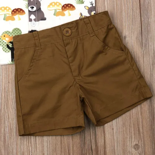Vista 54 de Conjunto de camisa de manga corta con botones y pantalones cortos casuales con diseño de flamingo, para bebés y niños de 1 a 6 años, atuendos