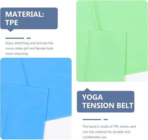 Vista 5 de VANZACK 3pcs Yoga Resistance Bands Set, Elastic Fitness Stretch Bands for Exercise and Physical Therapy, Sturdy Workout Straps for Strength Training