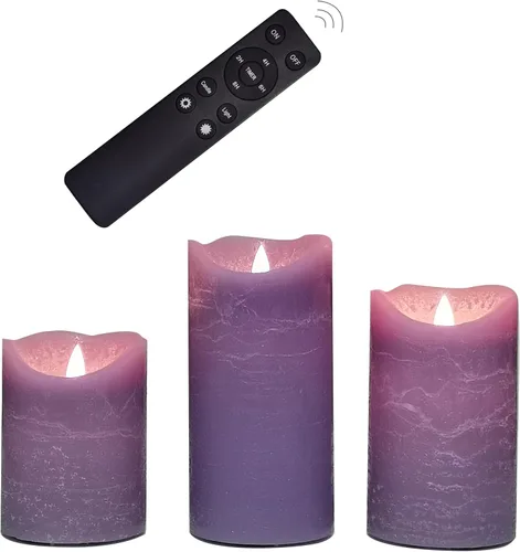Vista 17 de CANDLE CHOICE Velas sin llama que cambian de color a pilas con temporizador remoto, cera real, parpadeante, eléctrica, multicolor, luces LED