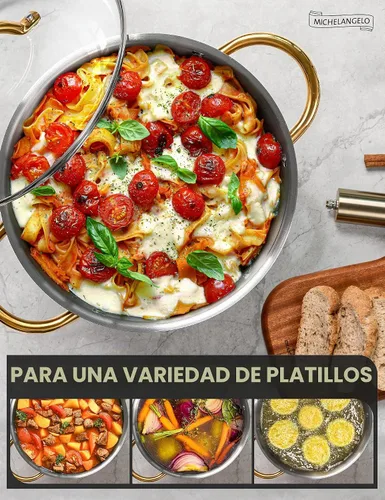 Vista 5 de MICHELANGELO Ollas de Acero Inoxidable - Olla de Inducción de 6 Qt con Tapa, Olla para Caldo de Acero Inoxidable 18/10, Olla de Cocina No Tóxica