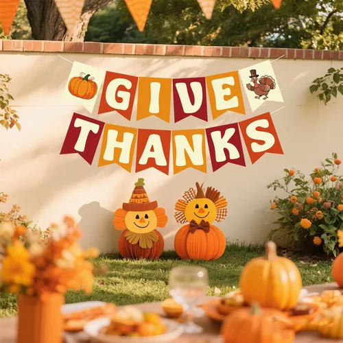 Vista 4 de Cartel de Acción de Gracias, cartel de agradecimiento preencordado, decoración colgante de Acción de Gracias con calabaza pavo, pancartas de otoño