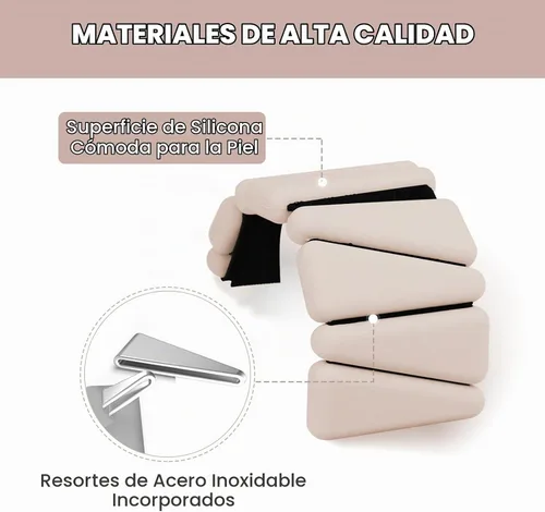 Vista 4 de Juego de 2 pesas para muñeca (1 libra cada una), pesas de tobillo para Beige