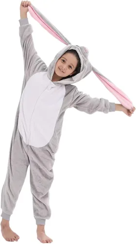Vista 8 de Disfraz de una pieza de franela con capucha para niños y niñas, disfraz de Halloween de animales negro (Black Bat)