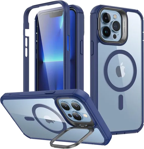 Vista 7 de ESR - Funda completa para iPhone 14 Pro Max, con soporte, MagSafe, a prueba de caídas de grado militar, protector de pantalla incorporado de vidrio