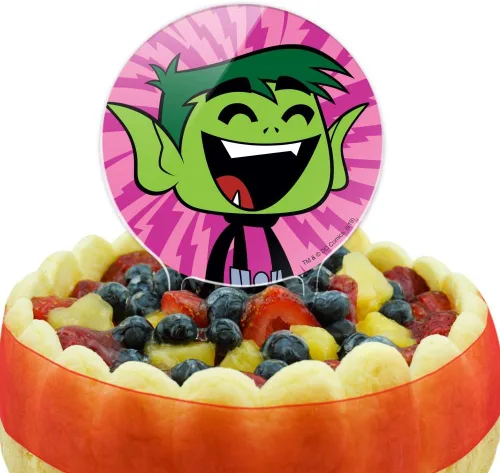 Vista 5 de Decoración acrílica para tartas de Teen Titans Go! Beast Boy para decoración de fiesta para boda, aniversario, cumpleaños, graduación