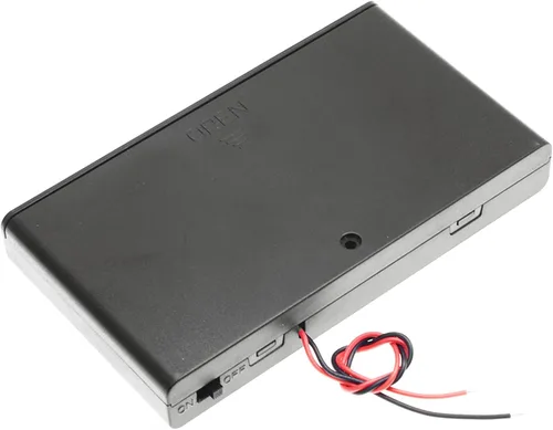 Vista 6 de 2 soportes para 8 pilas AA con clip de batería tipo I cableado y conector a presión estándar