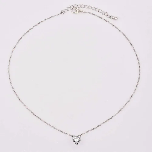 Vista 4 de Gargantilla simple para mujer, gargantilla con dije de corazón, collar de moda, collar de novia, joyería para mujer