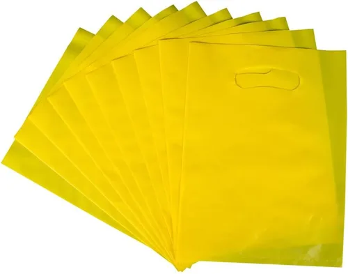 Vista 19 de ysmile Pequeña bolsa de compras de plástico negro para pequeñas empresas Bolsa de mercancía de plástico con asa Poli troquelado para venta al por