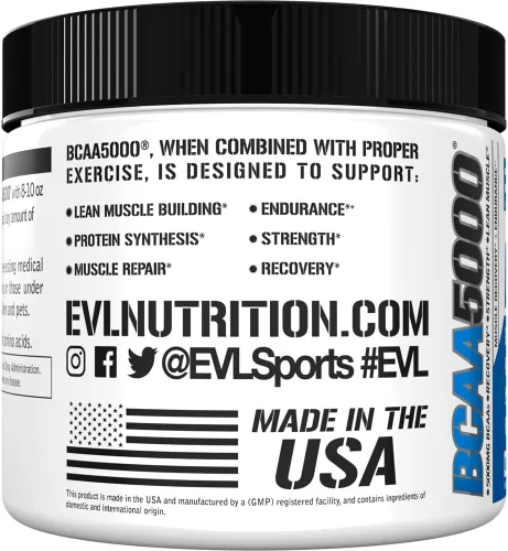 Vista 4 de Evlution EVL BCAAs - Polvo de aminoácidos BCAA en polvo, bebida de recuperación después del entrenamiento y energía sin estimulación para antes