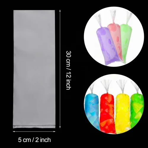 Vista 2 de Boao Lolly Bags - Bolsas desechables para helados, yogur y dulces (120) Disposable for DIY Treats, Bolis Bags Mexican, Bolsitas Para Bolis De