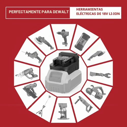 Vista 6 de aikeec Adaptador de batería USB para batería DeWalt 20V a herramientas