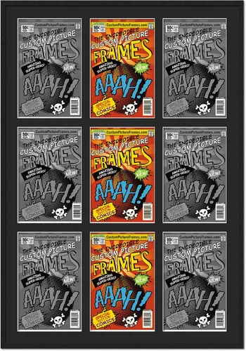 Vista 56 de Marco de cómic negro con alfombrilla negra para cómics de la Edad Dorada