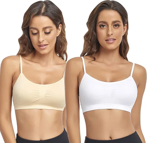 Vista 21 de Litthing Bralettes Padded for Women Cami Strap Bra Seamless Sportsbra Wireless Comfort Yoga Lightly T-Shirt Tank Tops