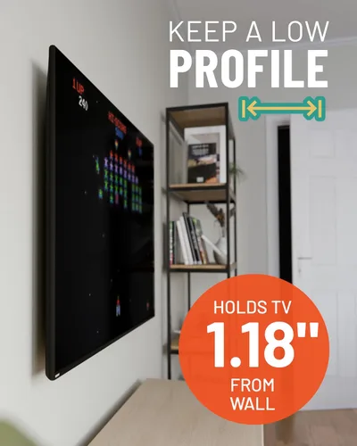 Vista 4 de ECHOGEAR Soporte fijo de pared para TV de 32 a 90 pulgadas de hasta 150 libras - Soporte universal XL para TV mantiene un perfil bajo de 1.18