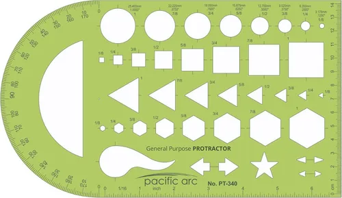 Vista 11 de Guía de plantilla de círculos Pacific Arc, 40 círculos perfectos desde 1/32 hasta 1 5/8 pulgadas con graduaciones en pulgadas y métricas