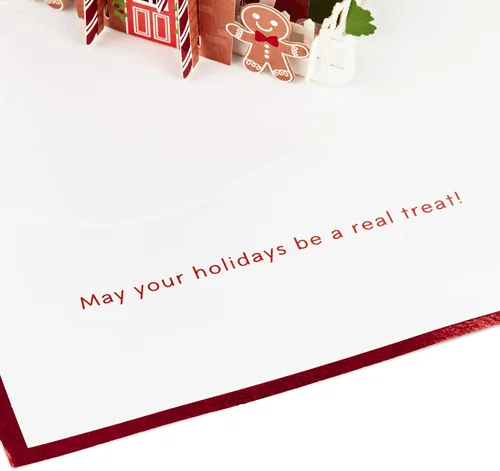 Vista 3 de Hallmark Tarjeta de Navidad desplegable Signature Paper Wonder (pan de jengibre)