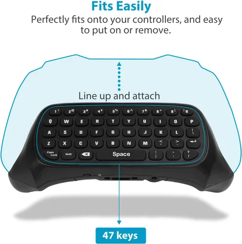 Vista 3 de MoKo Green Backlight Keyboard for Xbox One Controller, Xbox Series XS, Wireless Gaming Chatpad Keypad with USB Receiver&3.5mm Audio Jack, Xbox