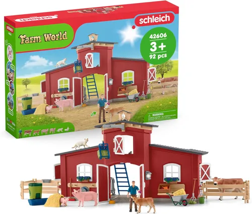 Vista 14 de Schleich Farm World - Juego de 6 piezas de perrera de juguete con Golden Retrievers para niños. Juguetes de animales de granja para niños y niñas.