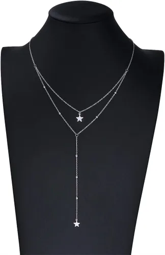 Vista 2 de DAOCHONG Collares con colgante de sol y luna de plata de ley 925 para mujer, regalos de joyería para ella