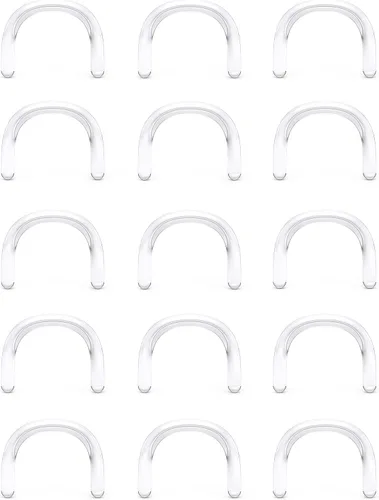 Vista 20 de Cisyozi 16G 14G 12G 10G 8G 6G 4G 2G Kit de Estiramiento de Retenedor de Tabique de Plástico Hipoalergénico Anillos de Tabique en Forma de U Pincher