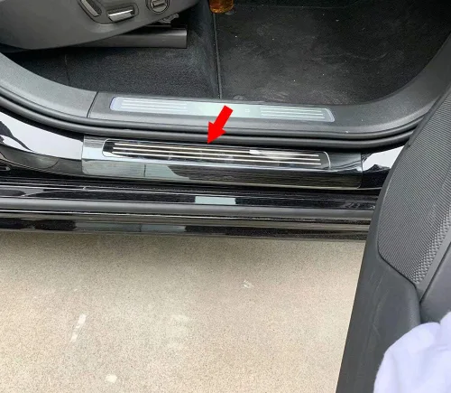 Vista 6 de Para Volvo XC90 2016 2017 2018 2019 2020 2021 2022 2023 2024 2025 2026 Cubierta de placa de umbral de puerta exterior (negro)