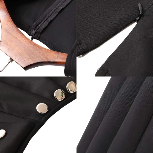 Vista 5 de Lrady - Vestido a media pierna ajustado con cuello en V profundo para mujer