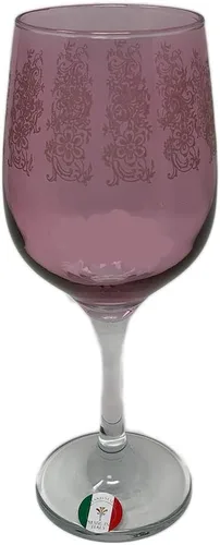 Vista 2 de Copas italianas para bebidas de agua/vino – Set multicolor: rojo, oro, azul, verde hecho a mano en Italia "Cristalleria Fratteli Fumo", juego de 4