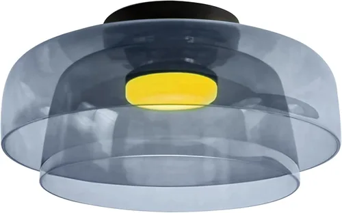 Vista 11 de Jowjut Luces de Techo de Montaje al Ras 1-Luz Cristal Gris Luces de Montaje al Ras 2-Capas Pantalla Mediados del Siglo Isla de Cocina Lámparas
