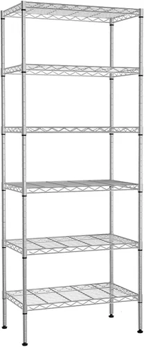 Vista 10 de Estantería de alambre de 4 niveles de 44 pulgadas de alto x 18 pulgadas de largo x 12 pulgadas de profundidad, estantes de metal para almacenamiento
