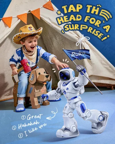 Vista 8 de Ruko 1088 Robots inteligentes para niños, gran robot interactivo programable RC con control de voz, control de aplicación, regalo para niños y niñas