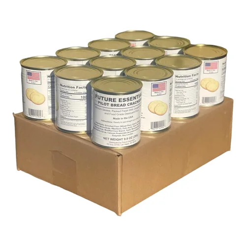 Vista 10 de Future Essentials Pilot - Galletas de pan #2.5 (1 lata) – 12 porciones de alimentos de supervivencia de emergencia 30 años de vida útil