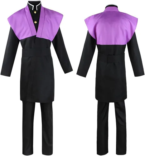 Vista 2 de Shinazugawa Sanemi - Disfraz para cosplay de Shinazugawa Genya, traje de uniforme samurái, kimono de anime, Halloween